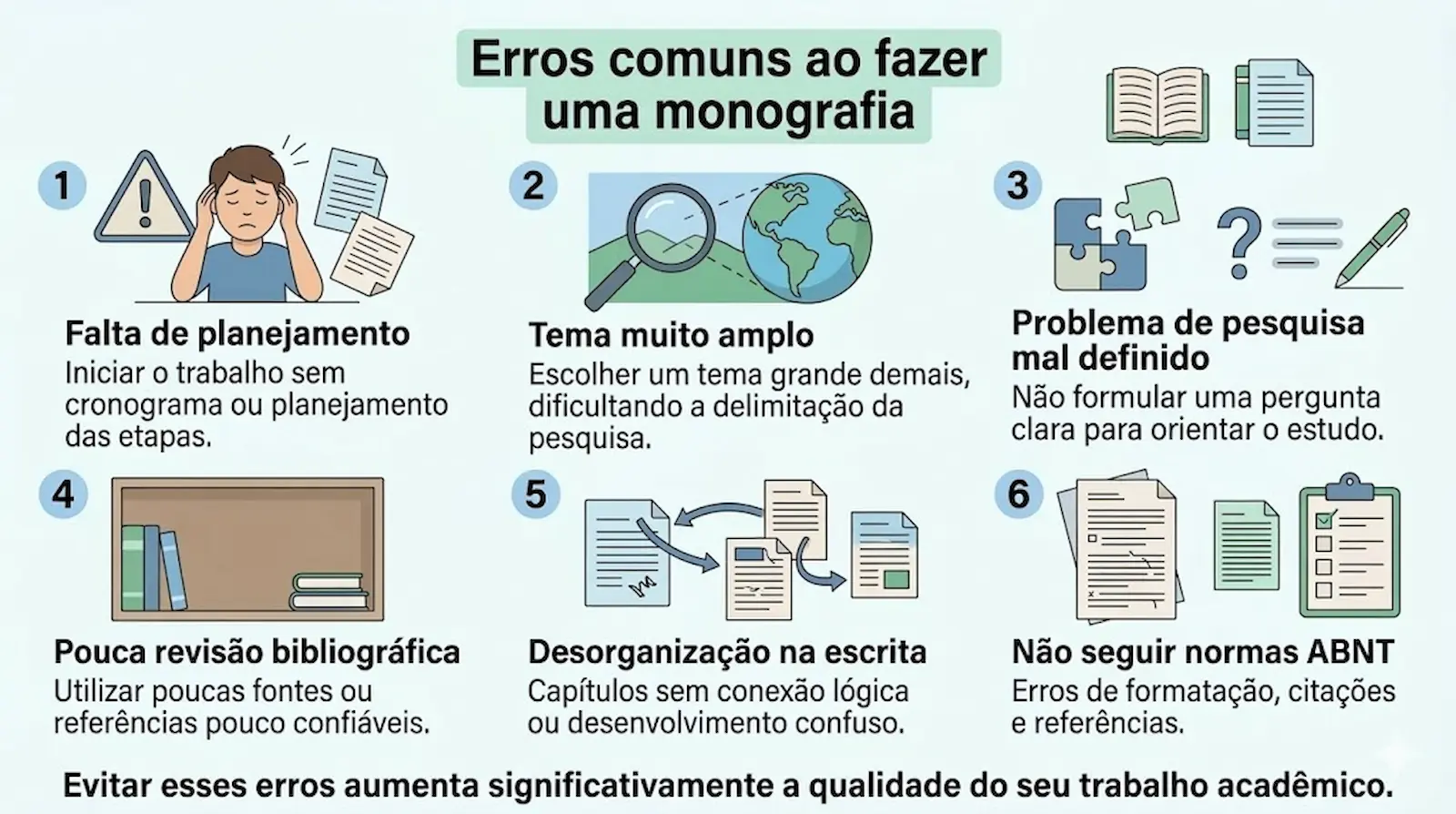 Erros comuns ao fazer uma monografia