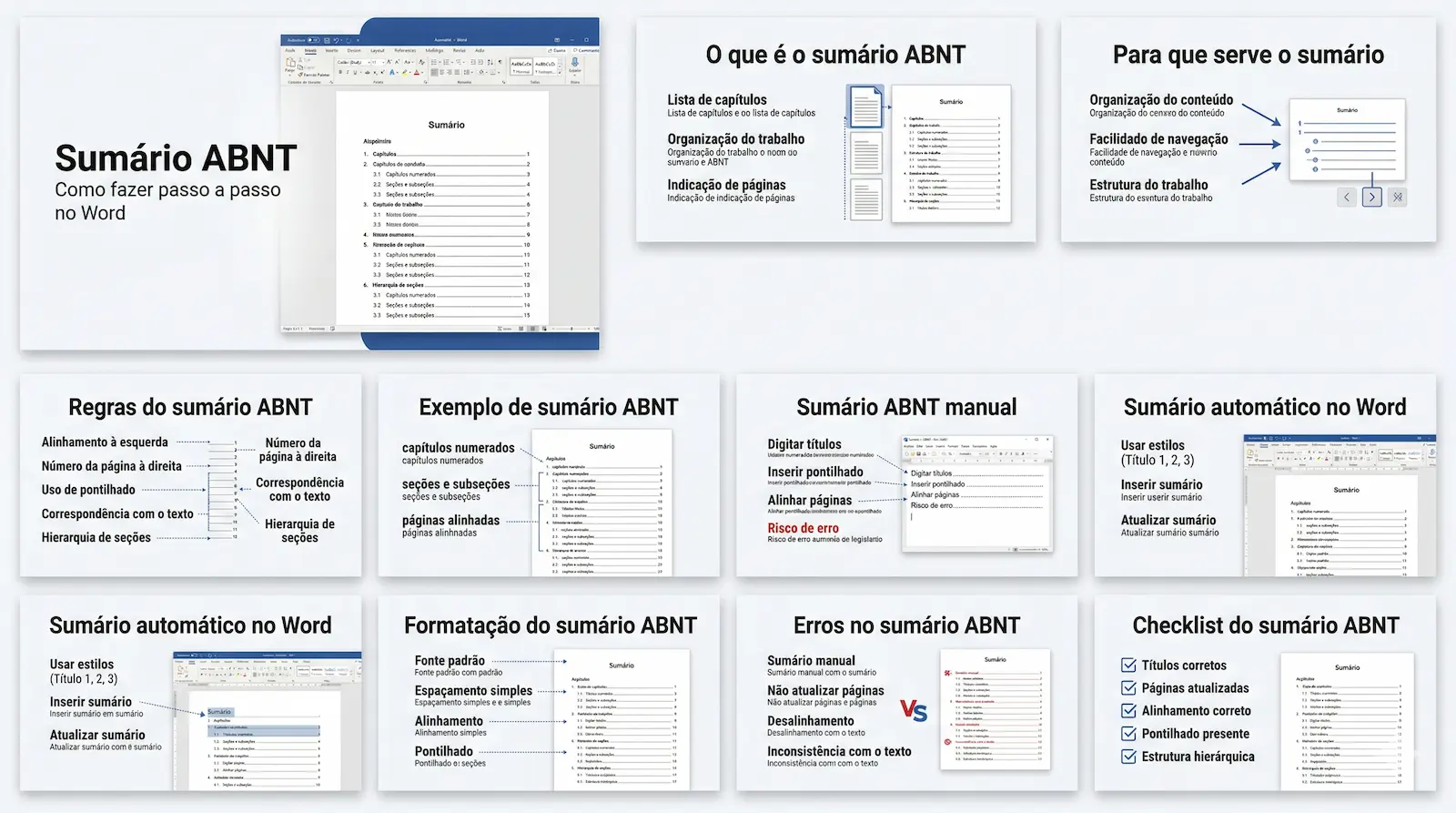 Sumário ABNT: como fazer passo a passo (manual e Word)