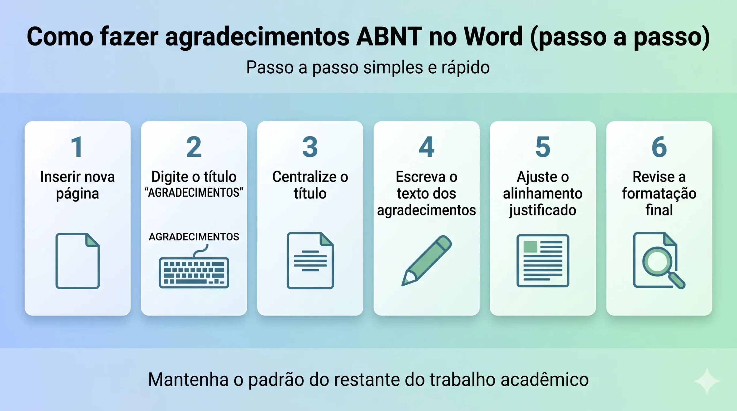 como fazer agradecimentos ABNT no Word com título alinhamento e texto formatado