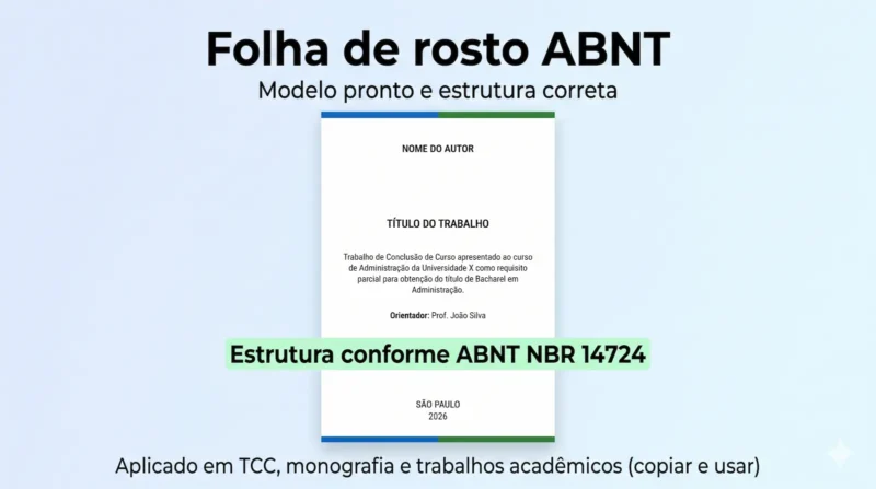 Folha de Rosto ABNT: Modelo Pronto e Como Fazer