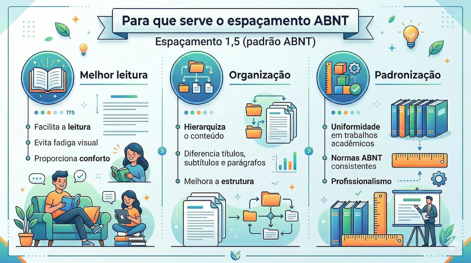 função do espaçamento ABNT na leitura organização e padronização do texto acadêmico