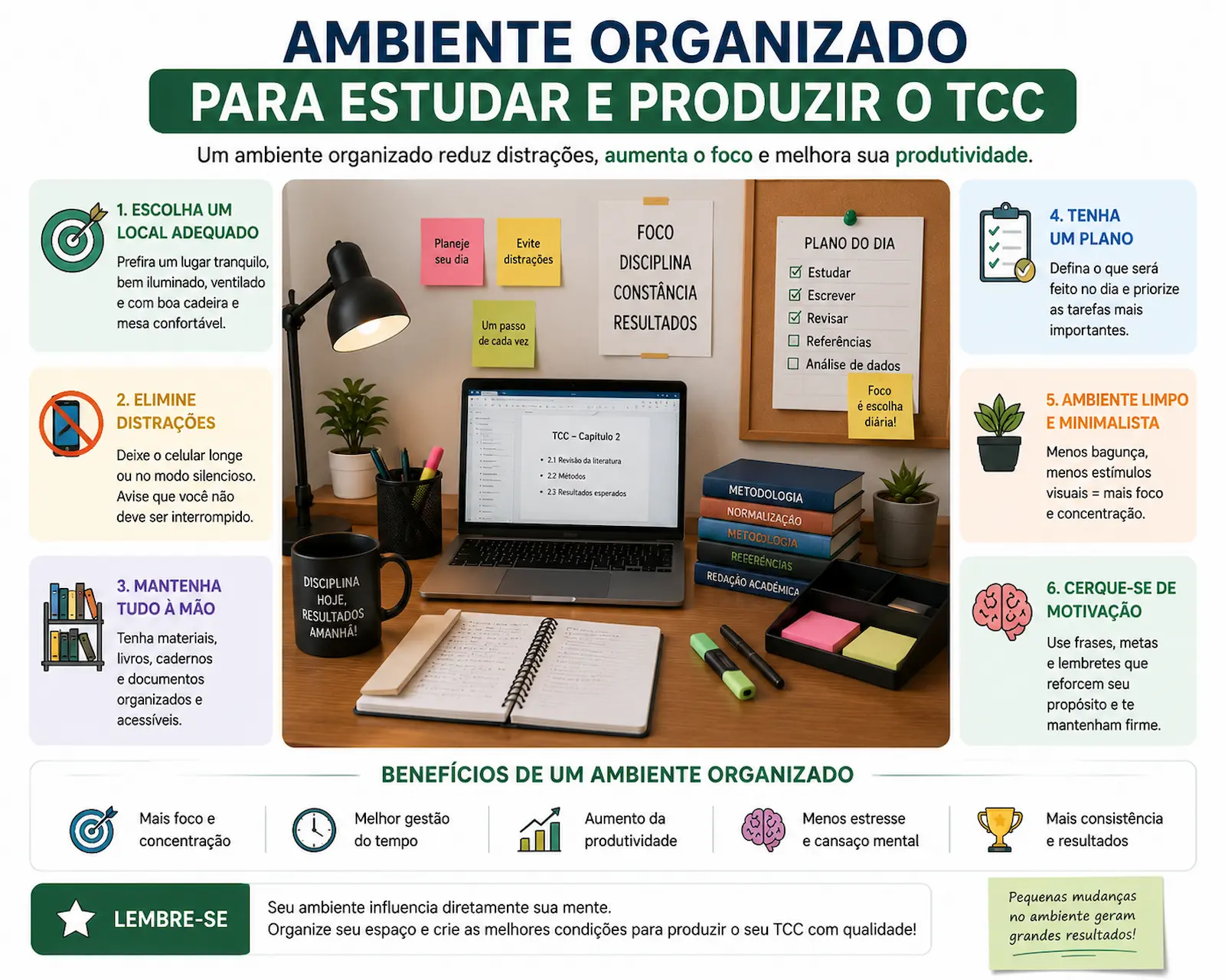 Ambiente organizado para estudar e produzir o TCC
