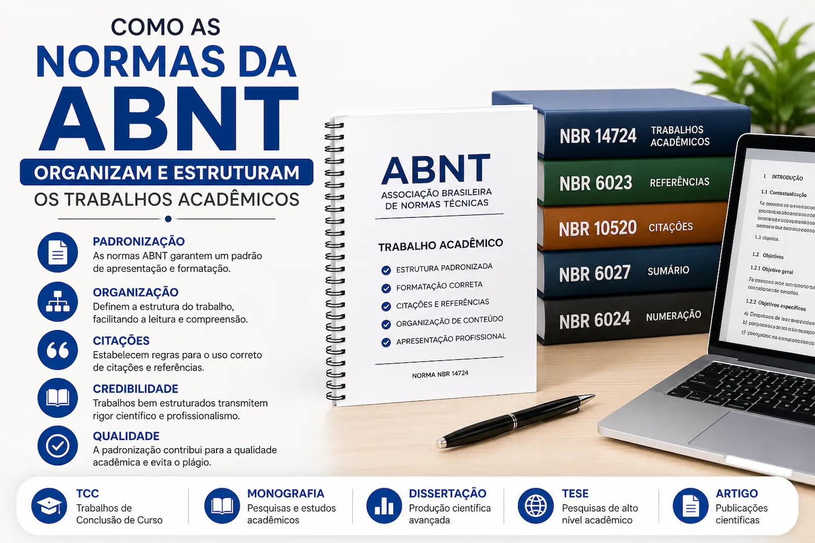 normas da ABNT organizando estrutura e formatação de trabalhos acadêmicos