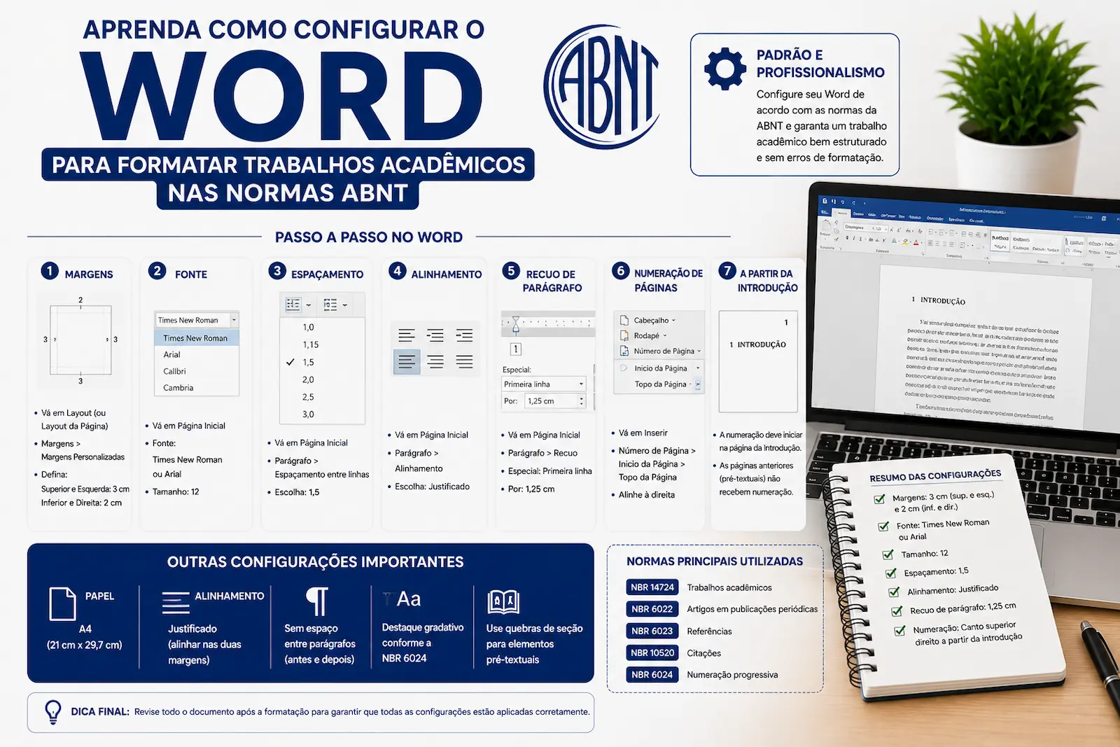 configuração do Word para trabalhos acadêmicos nas normas ABNT