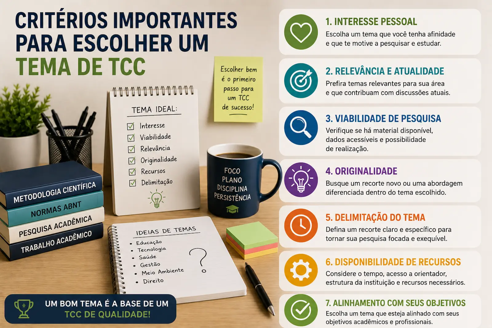 Critérios importantes para escolher um tema de TCC