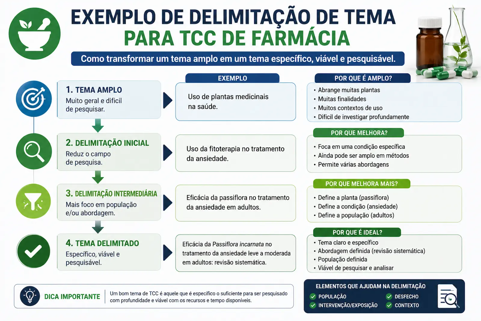 Exemplo de delimitação de tema para TCC de Farmácia