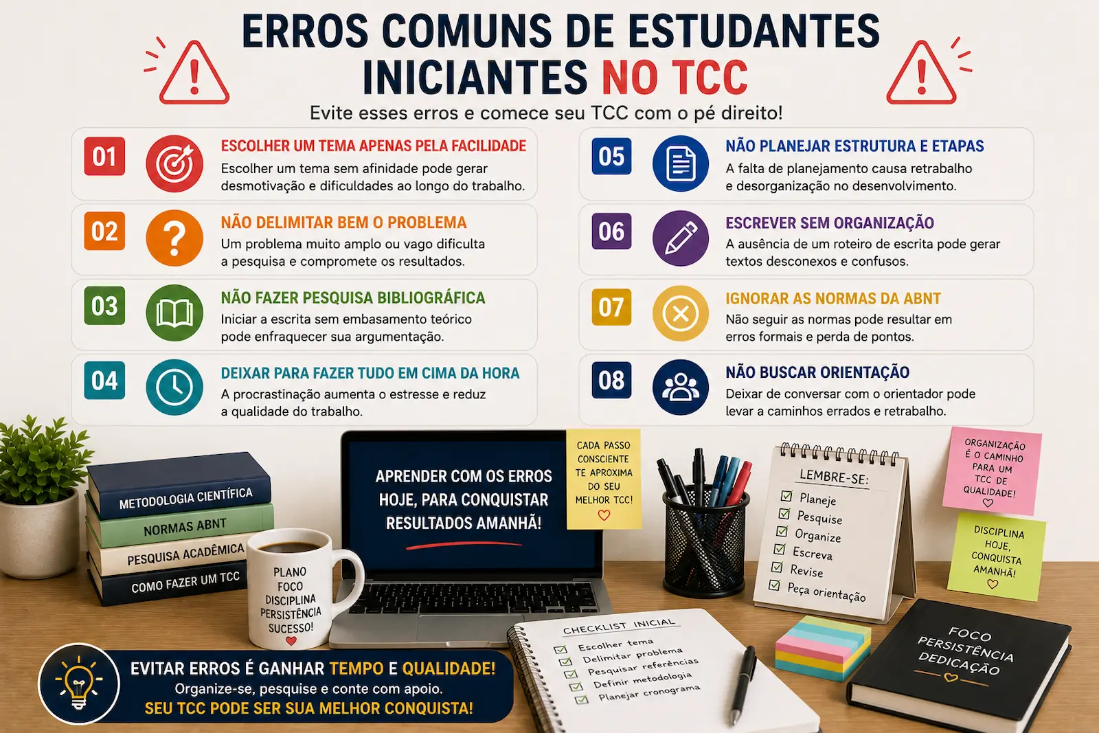 Erros comuns de estudantes iniciantes no TCC