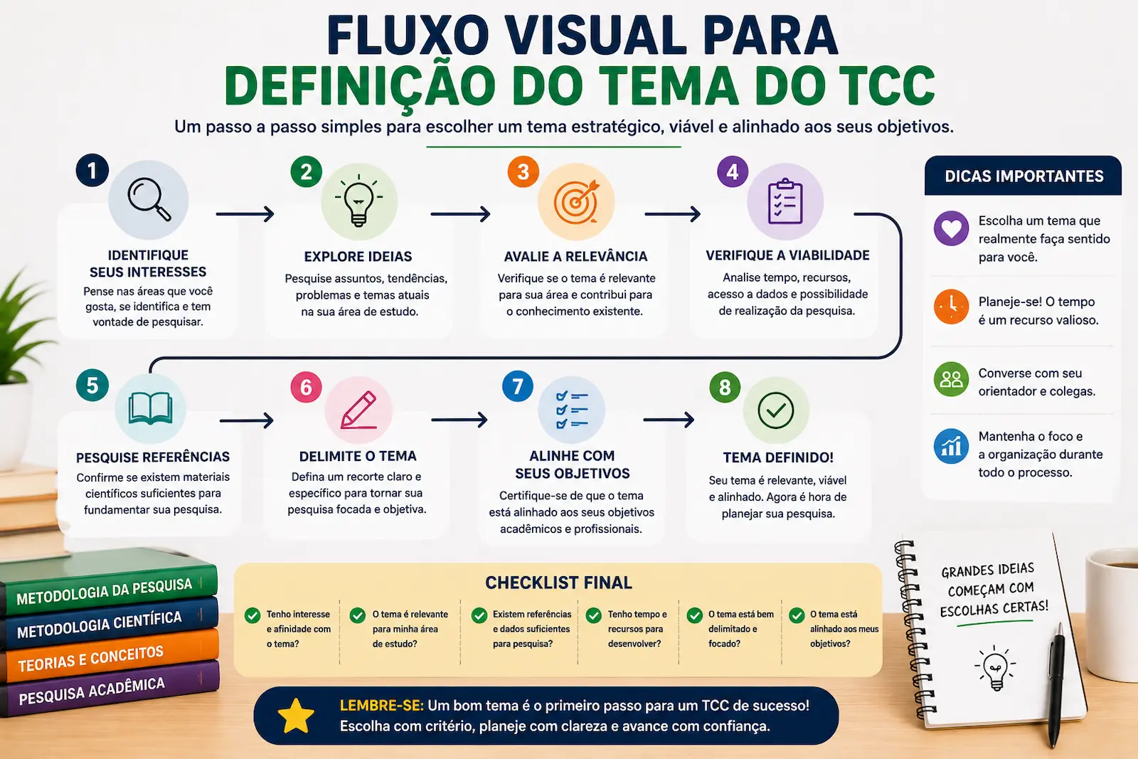 Fluxo visual para definição do tema do TCC
