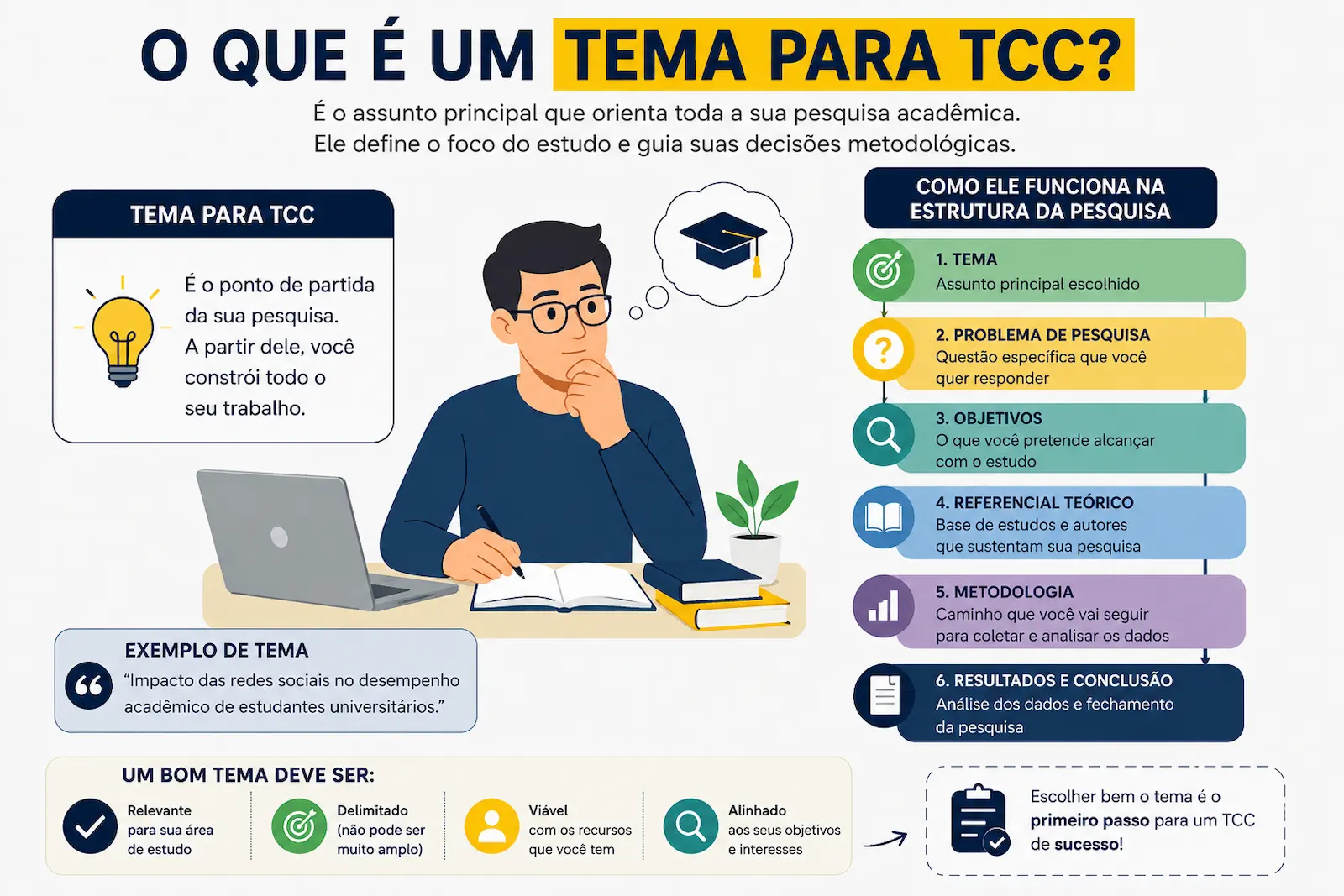 o que é tema para TCC e como funciona na pesquisa acadêmica