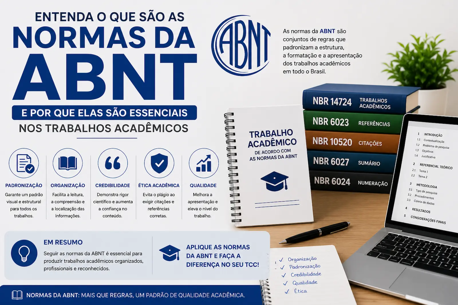 conceito das normas da ABNT aplicadas em trabalhos acadêmicos e TCC