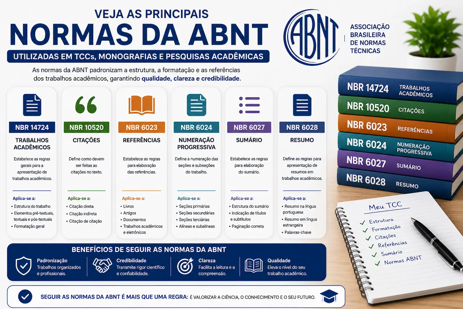 principais normas da ABNT utilizadas em trabalhos acadêmicos e TCC