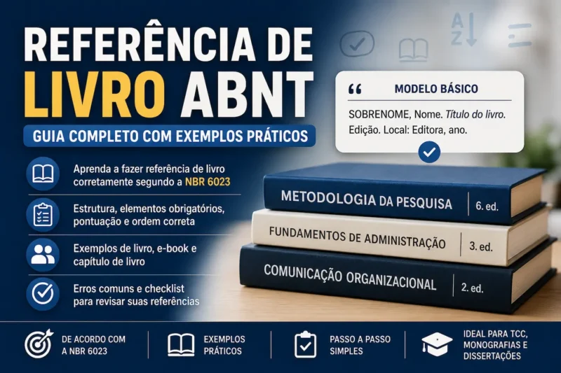 Referência de livro ABNT: como fazer corretamente com exemplos práticos