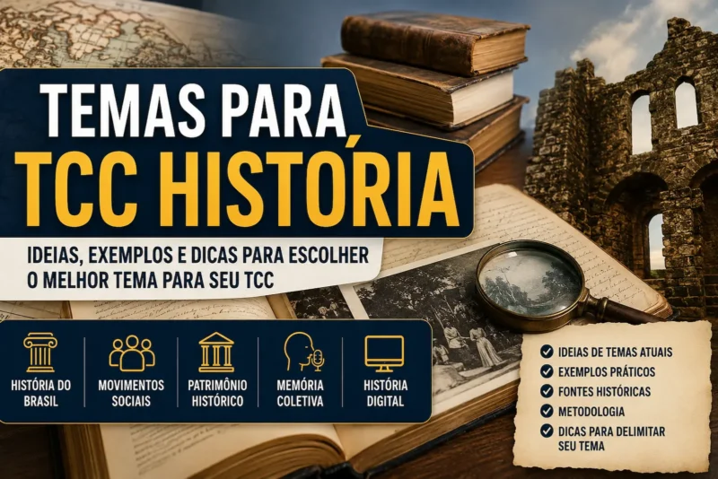 Temas para TCC História: 120 ideias atuais e exemplos para escolher seu tema
