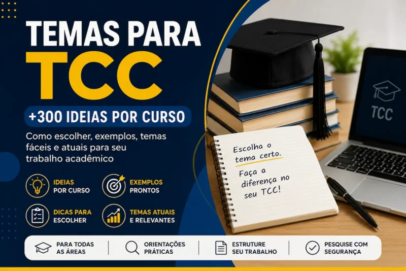 Temas para TCC: guia completo com ideias por curso, exemplos e como escolher