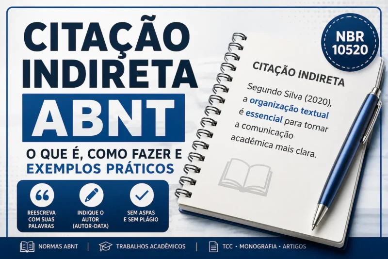 Citação indireta ABNT: o que é, como fazer e exemplos práticos