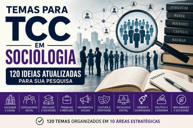 Temas para TCC em Sociologia: 120 Ideias Atualizadas para sua Pesquisa