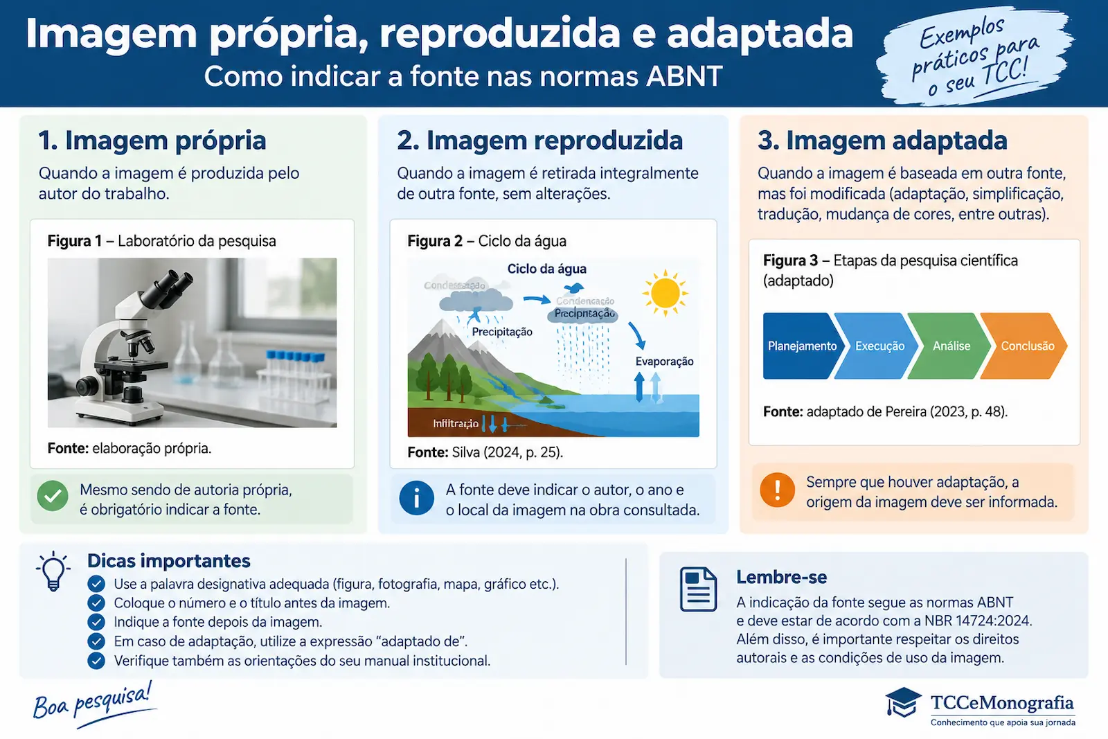 Imagem própria, reproduzida e adaptada mostrando como indicar a fonte nas normas ABNT