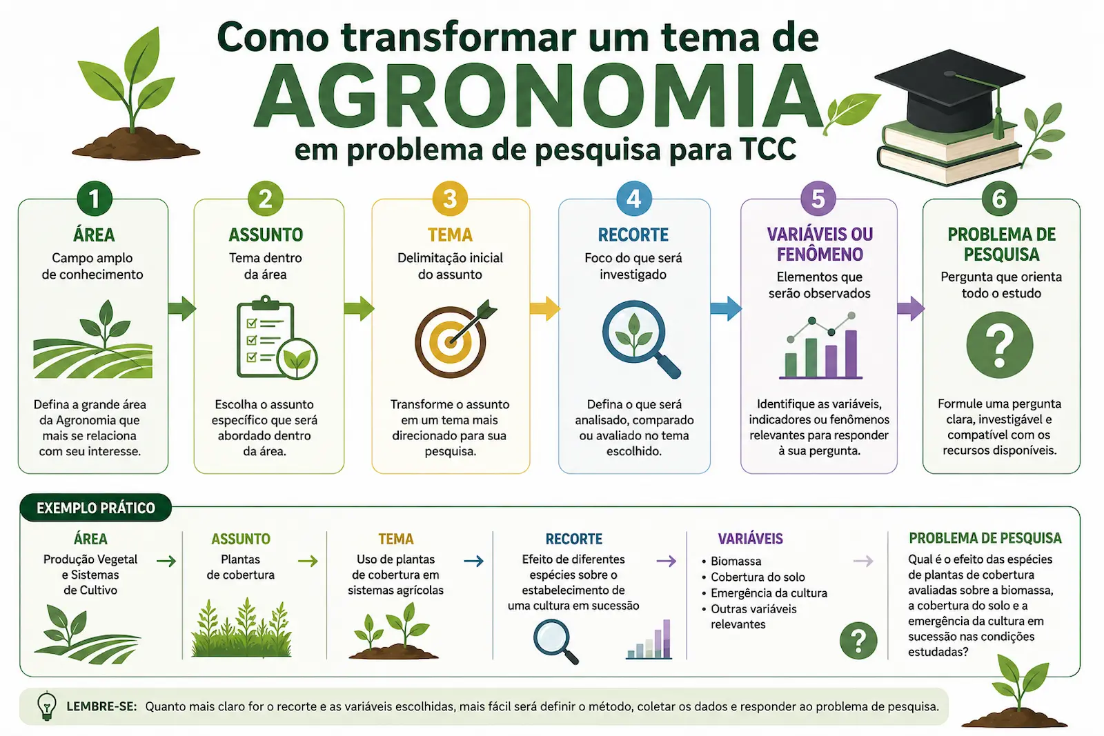 Como transformar um tema de Agronomia em problema de pesquisa para TCC