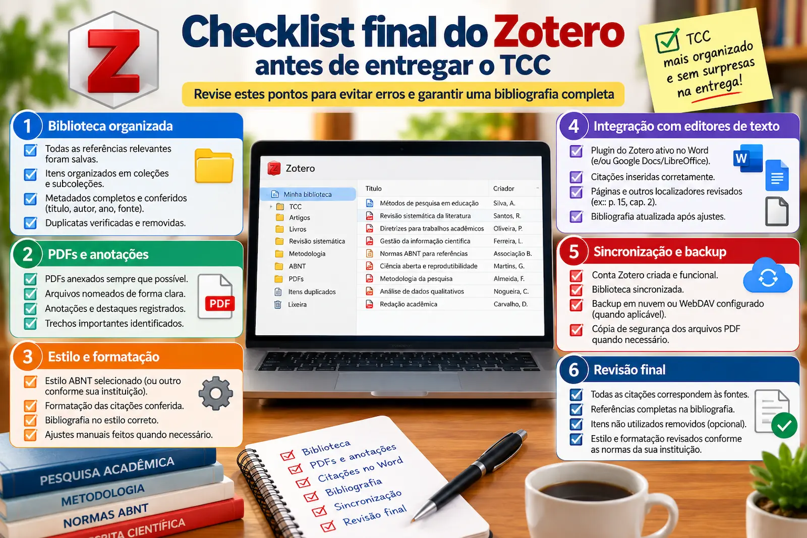 Checklist final do Zotero antes de entregar o TCC